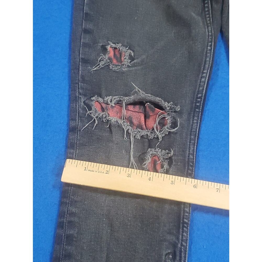 Ksubi Black Denim Skinny Jeans Womens Size 30 Destroyed Ripped Punk StreetweaR - Picture 15 of 16